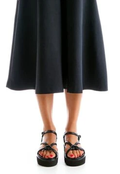 Lloyd Hochwertige Sandali Con PlateauSchwarz Donna Sandali LL111A09V-Q11